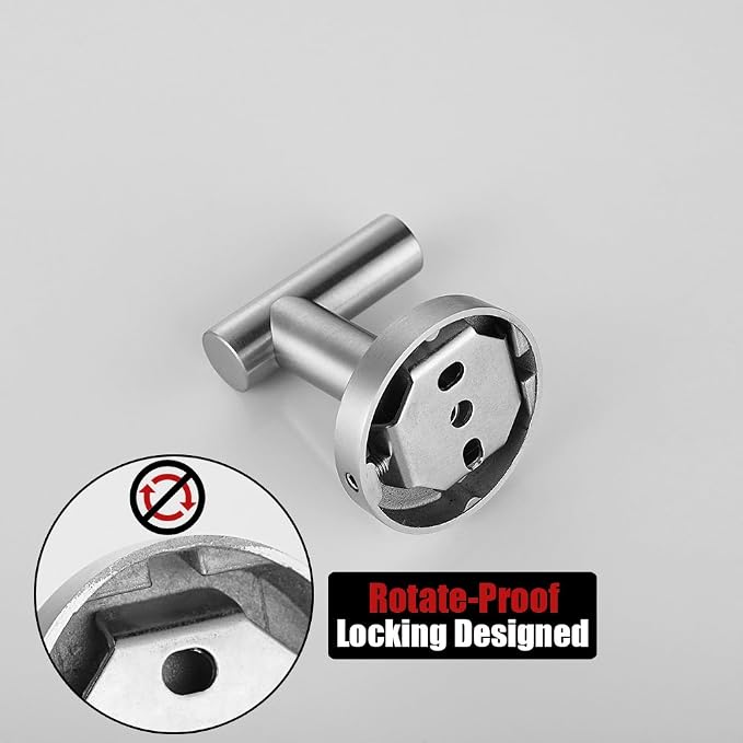 JQK Bathroom Towel Hook Brushed, Coat Robe Clothes Bath Wall Hooks for Kitchen Garage SUS 304 Stainless Steel Thick 0.8mm, 2 Pack Brushed Steel, TH100-BN-P2
