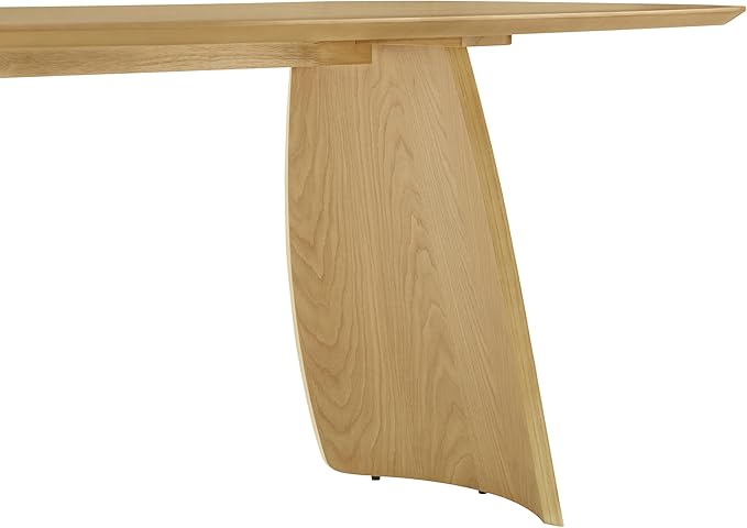 CHITA 71" Modern Dining Table for 6, Rectangle Wood Kitchen & Dining Room Table, Solid Rubberwood Frame, Bentwood Legs, Oak Venner