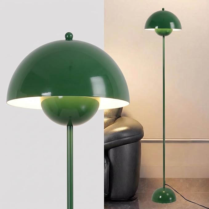 COSYLUX Modern Floor Lamp for Living Room, Industrial Tall Standing Lamp for Bedroom, Metal Shade Reflecting Light Reading Floor Lamp for Office, Nursery Room, Corner(Hunter Green)