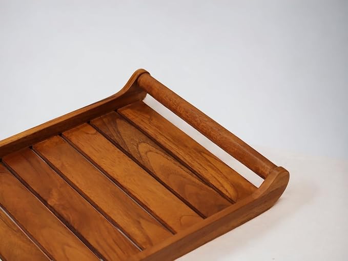 Vesta Homes Extra Large Teak Wood Rectangular Serving Tray for Home/Kitchen/Restaurant/Office Organizer/Dining Table|Premium Wooden Trays|45.5X30.5X5.7 Cm|Handmade in India