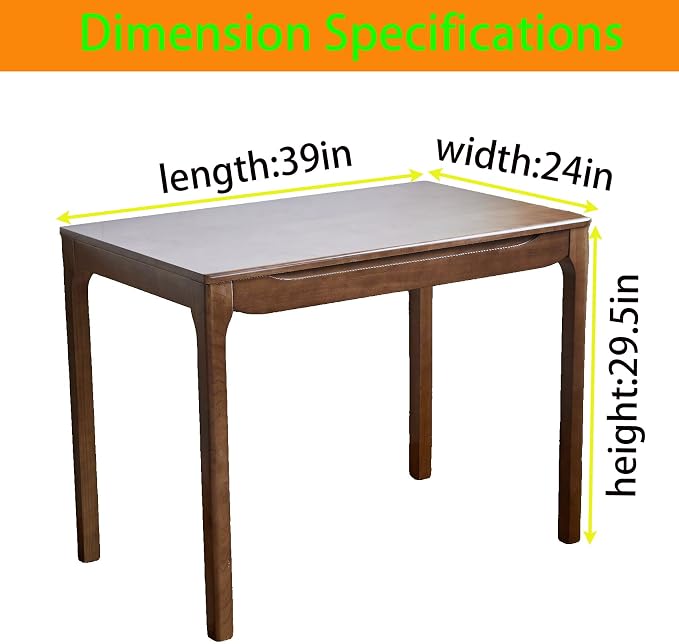Widen Solid Wood Desk with Drawers,39"X24" Wood Writing Desk for Small Space,Student Computer PC Desks,Home Desks for Work,Gaming Study Desk for Bedroom Escritorios Desk Table (Walnut, 39“)
