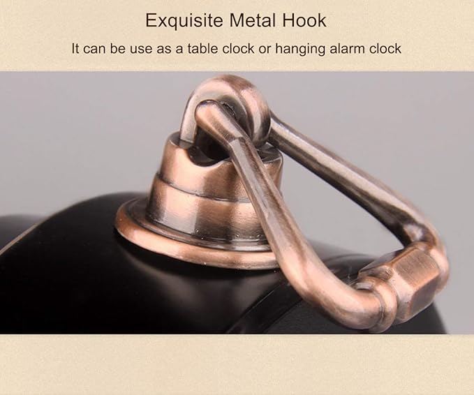 Retro Metal Table Clock Battery Operated Non-Ticking Silent Quartz Table Desk Small Alarm Clock Desk Clock for Kids Bedroom Living Room (Roman-550-15)