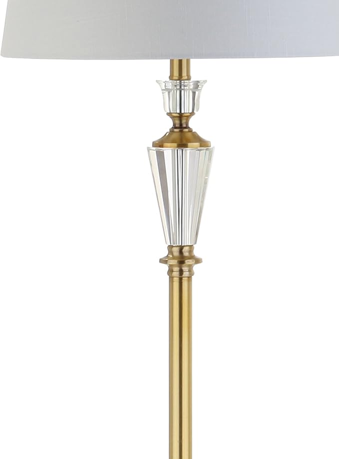 JONATHAN Y JYL2029A Harper 61" Crystal/Metal LED Floor Lamp Contemporary,Transitional,Traditional for Bedrooms, Living Room, Office, Reading, BrassGold/Clear