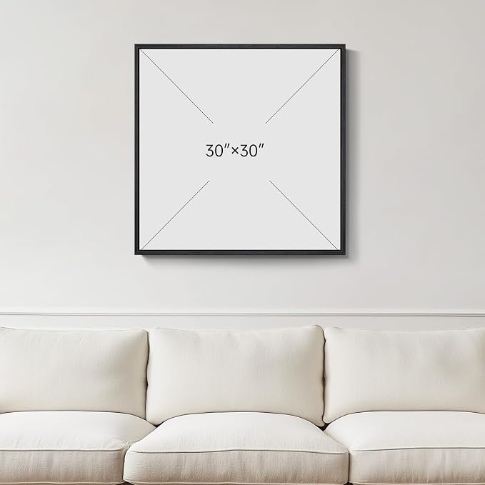 Large 3D Textured Framed White Abstract Wall Art for Living Room, Modern Geometric Sandstone Texture Paintings Artwork for Walls, White Minimalist Pictures for Bedroom Hallway Wall Decor 30x30 In