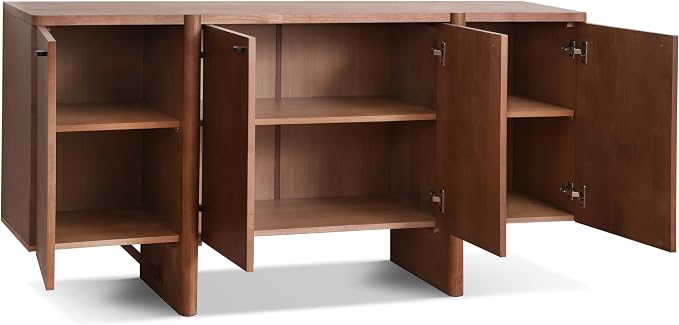 Christopher Knight Home Austen Retro Minimalist Wooden Storage Sideboard, Living Room Cupboard with Shelves, Dining Room/Kitchen Buffet Cabinet, Entryway Display Table, Home Office Credenza, Espresso