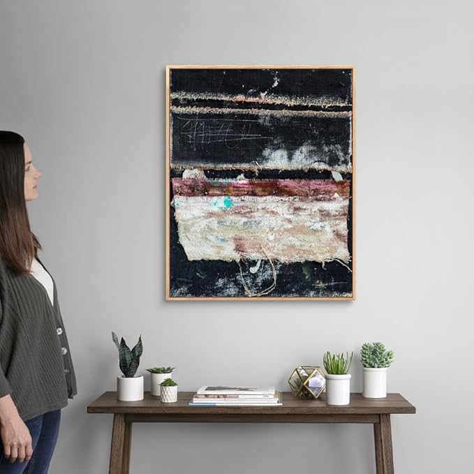 CANVAS ON DEMAND Broken to Beautiful 5 Walnut Float Framed Canvas Wall Art Print by Erin Ashley, Abstract, Contemporary, Home Decor, Modern Abstract, Artwork,24" x30in