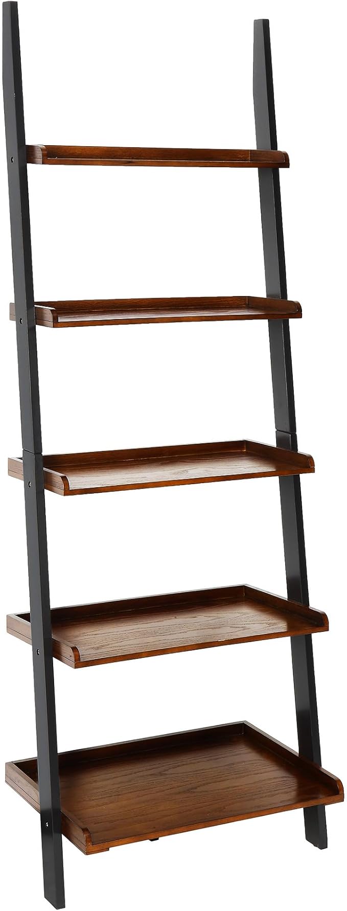 Convenience Concepts French Country Ladder Bookshelf 25" - Classic Living Room Bookcase for Traditional, Modern Office, Family Room & Home Office, Dark Walnut
