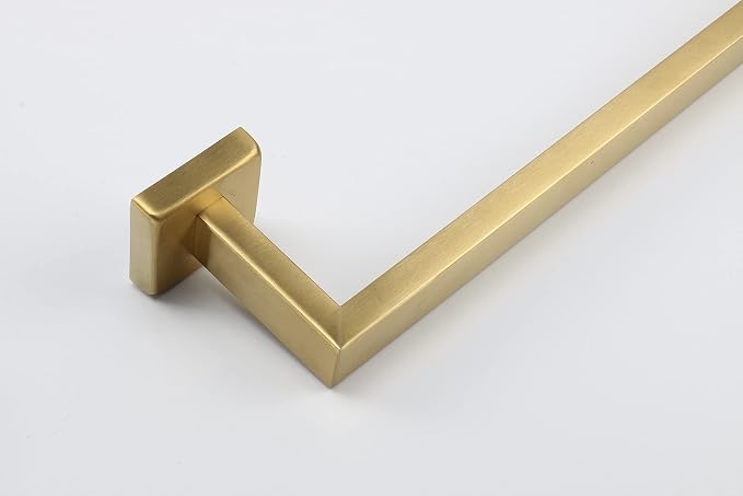 TocTen Bath Towel Rack - Square Base Thicken SUS304 Stainless Steel Towel Bar for Bathroom, Bathroom Accessories Towel Rod Heavy Duty Wall Mounted Towel Holder. (Brushed Gold, 24)