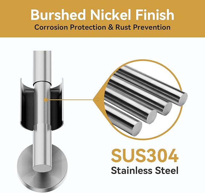 Brushed Nickel Towel Bar, 24 Inch Bathroom Towel Rack, Towel Holder Wall Mounted, Thicken SUS304 Stainless Steel Towel Rod Modern Home Decor (Total Length 26 Inch)