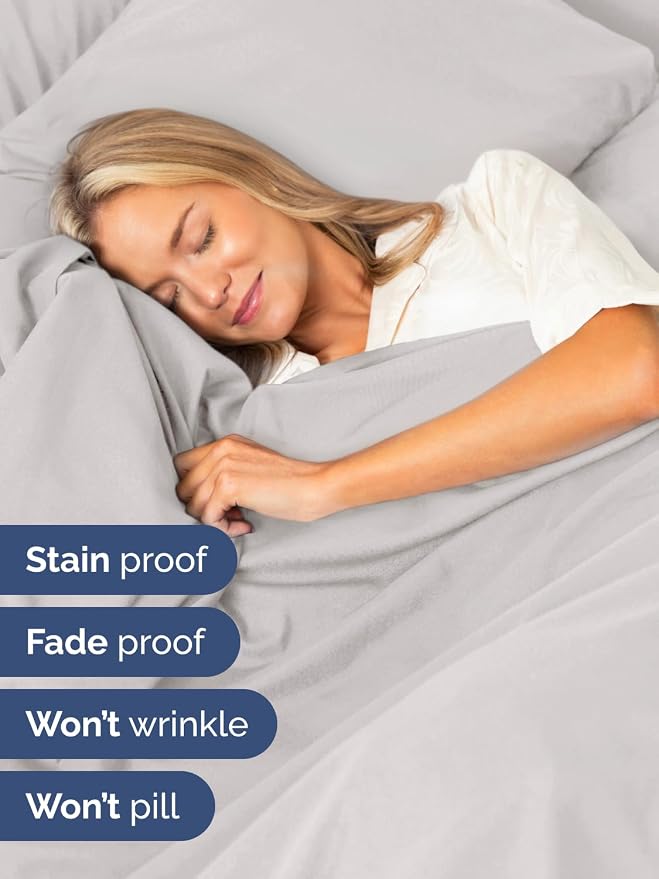 Extra Deep Full Sheet Set - 6 Piece Breathable and Cooling Sheets - Hotel Luxury Bedding for Women, Men, Kids & Teens - Easy Secure Fit - Soft, Wrinkle Free & Comfy - Extra Deep Pockets - French Grey