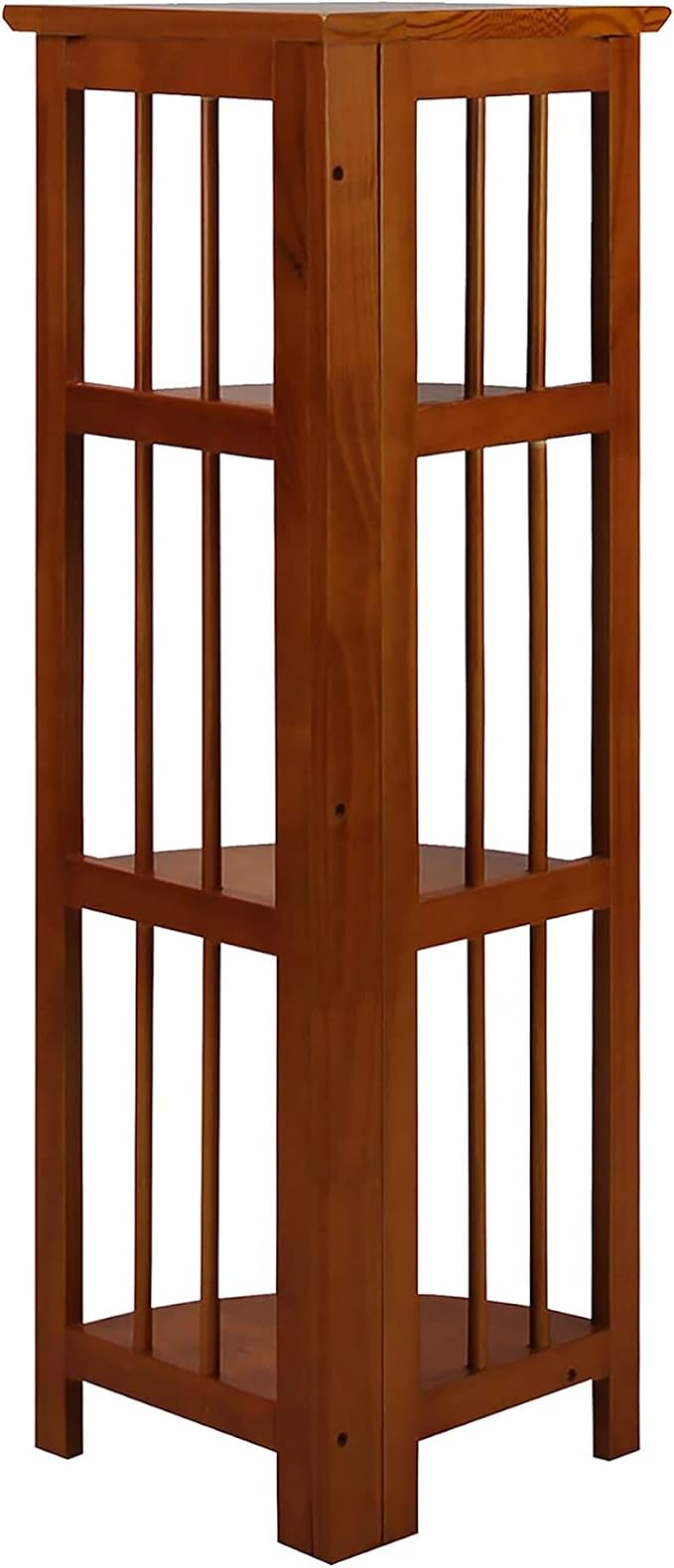 Casual Home 4-Shelf Corner Folding Bookcase, Honey Oak