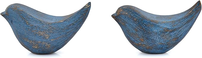 Statues Acacia Wood Bird Figurines | Rustic Farmhouse Decor, Office Accent Elegant Woodland Home Accent Tabletop Decor & Gift (4.5" x 2" x 2.5")