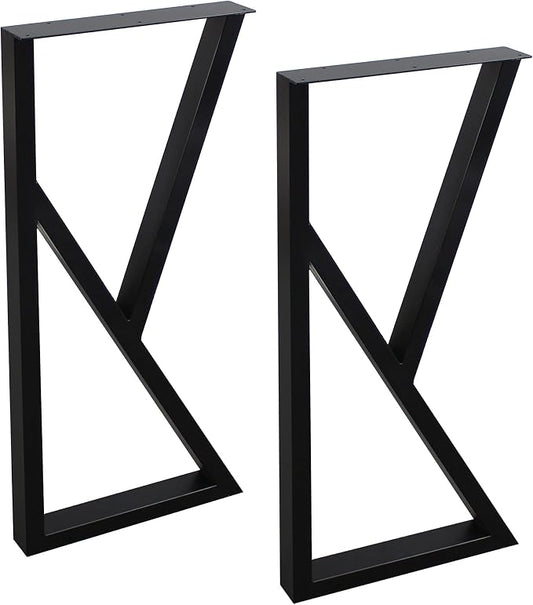 MBQQ Furniture Legs 35" Height 15" Wide Rustic Decory K-Shape Table Legs,Heavy Duty Metal Desk Legs,Dining Table Legs,Industrial Modern, DIY Iron Bench Legs