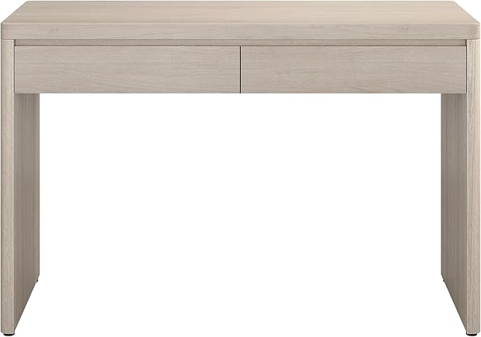 Henn&Hart 48" Modern Rectangular Wooden Home Office Desk Computer Desk Writing Table with 2 Storage Drawers for Home Office, Beech White