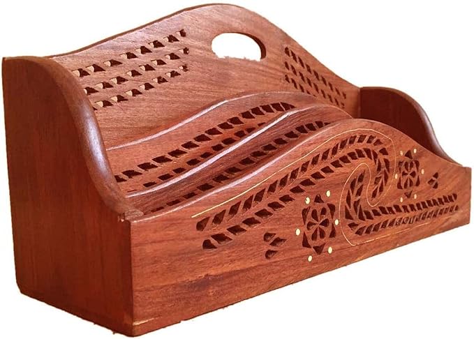 Wooden Desk Organizer - Handmade Desk Accessories for Home and Office - Elegant Storage Solution for Pens, Notepads, and more Office supplies for Table