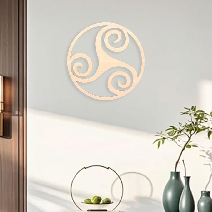 HouseVibe Geometric Wood Wall Art Ornament Creative Collection 11.8 Inch Wall Sculpture Hanging Decoration for Office Dining Room Entryway- Style C