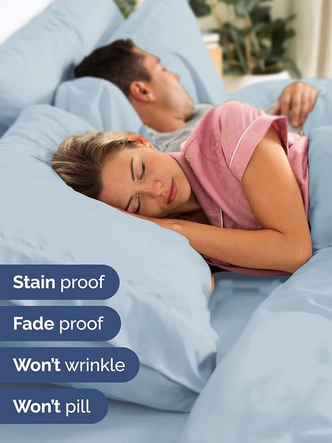 Extra Deep King Sheet Set - 6 Piece Breathable and Cooling Sheets - Hotel Luxury Bedding for Women, Men, Kids & Teens - Easy & Secure Fit - Soft, Wrinkle Free and Comfy - Extra Deep Pockets - Sky Blue