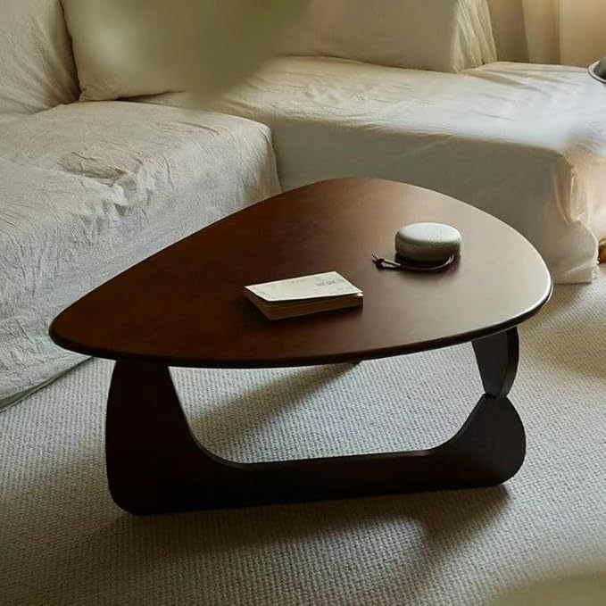 SoulNest Walnut Coffee Table Solid Wood Coffee Table Oval Triangle Morden Walnut Mid Century Pottery Wooden Coffee Tables Barn Tea Table (Triangle)