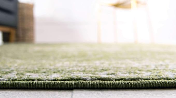 Unique Loom Bromley Collection Area Rug - Wells (4' 1" x 6' 1" Rectangle, Green/ Ivory)