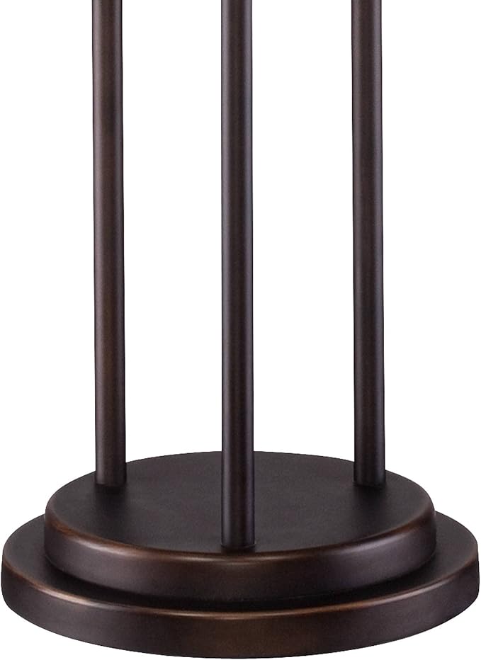 Franklin Iron Works Libby Modern Industrial Tree Floor Lamp Standing with USB Charging Port 66" Tall Oiled Bronze Metal 3-Light Amber Seedy Glass for Living Room Reading Bedroom Office House Home
