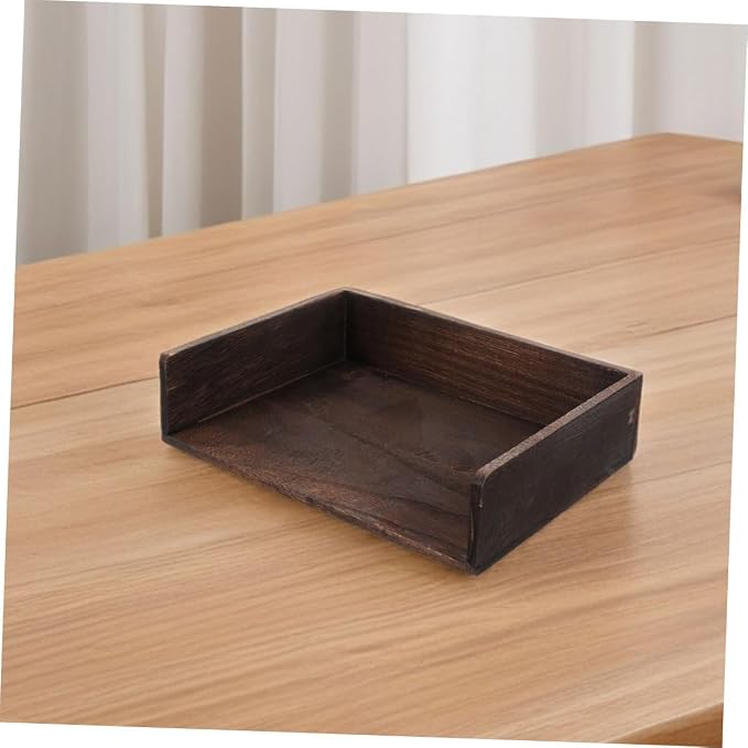 NUOBESTY 2Pcs Vintage Solid Wood Desk Organizer Desktop Shelf for Office Supplies Books Natural Wood Finish Storage for Home Study Room
