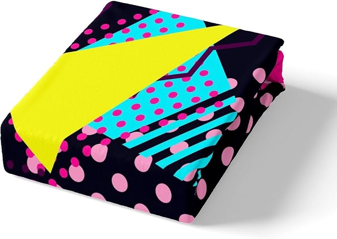 Memphis Duvet Cover Set Twin Size, Retro 80s or 90s Fashion Style Comforter Cover with 1 Pillowcase, Geometric Triangle Circle Bedding Set for Kids Boy Girls Lightweight Bedspread Cover,No Comforter