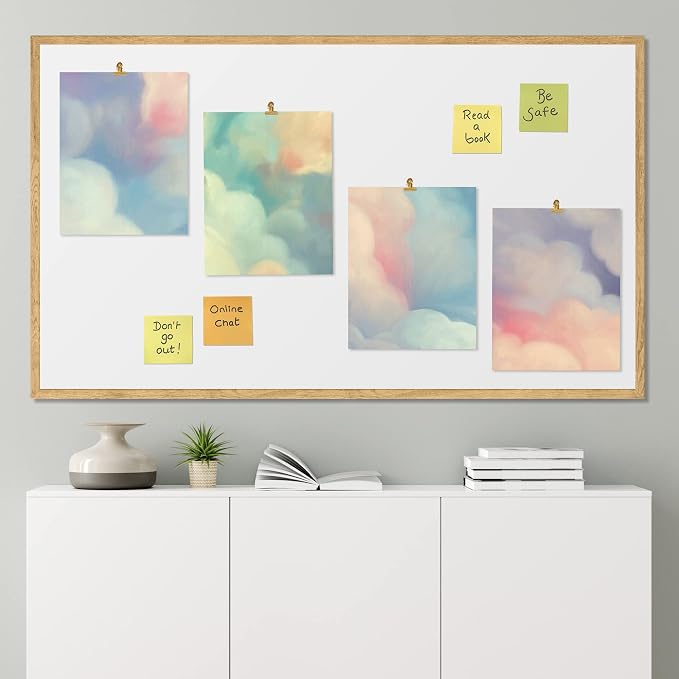 SIGNWIN Poster Bathroom Decor 11"x14"x 4, Wall Art Room Decor Multicolor for Living Room, Bedroom, Office White Pastel Watercolor Rainbow Sky Clouds Abstract Geometric Illustrations Colorful