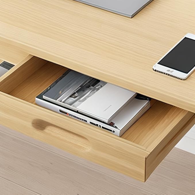 DELLMAO Writing Computer Desk Office Desk Computer Table Study Writing Desk with 2 Drawers for Home Office Modern Furniture