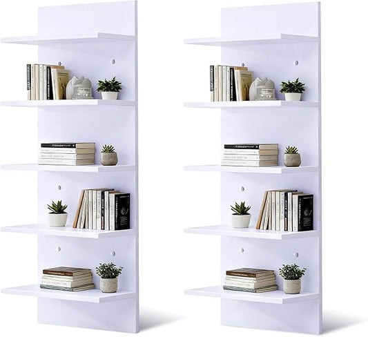Wall Shelf Unit, 2 Pack White Lack Wall Shelf for Home Display, Ideal for Bedroom,Living Room,Office Decor,Lack Shelves for Book,Shoe,Vanity,Purse (11.8"×31.5"×5.5")