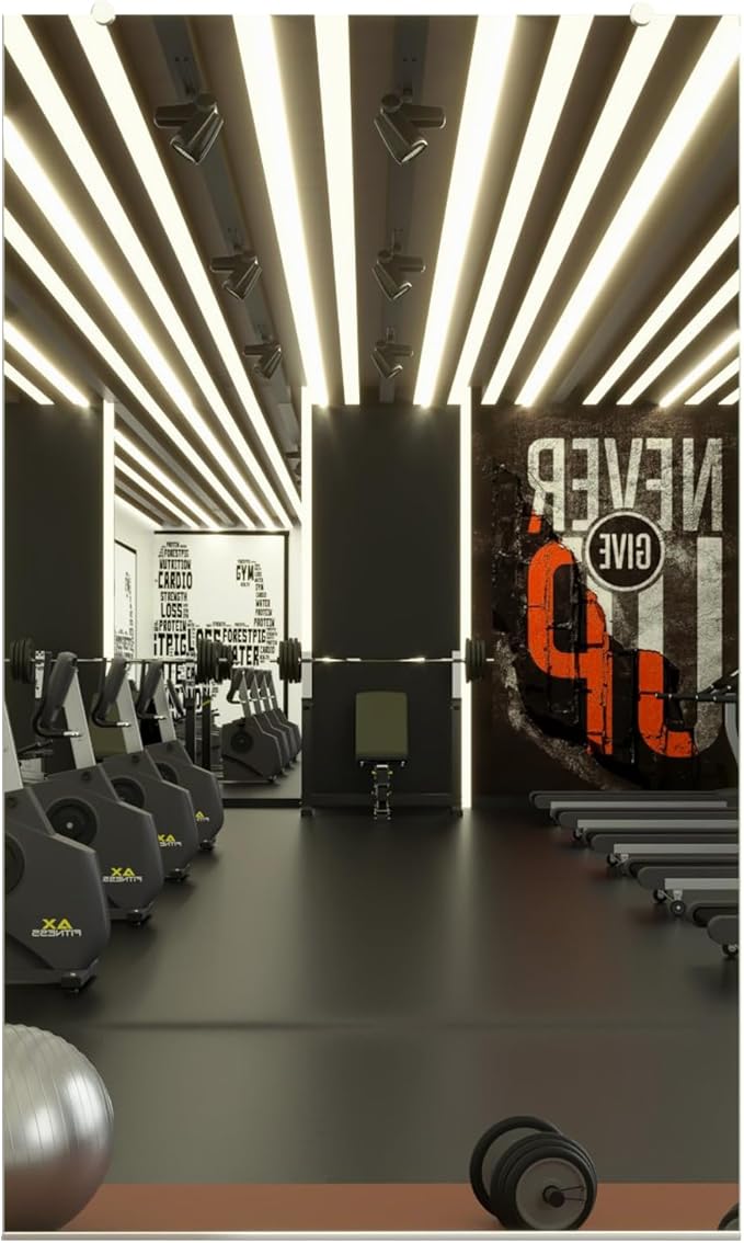 Tempered Home Gym Mirror 60"x36" - 1/4" Thick Body Large Wall Mirror Full Length for Bedroom, Garage, Bathroom - Frameless, HD Ultra Clear 60"x36"