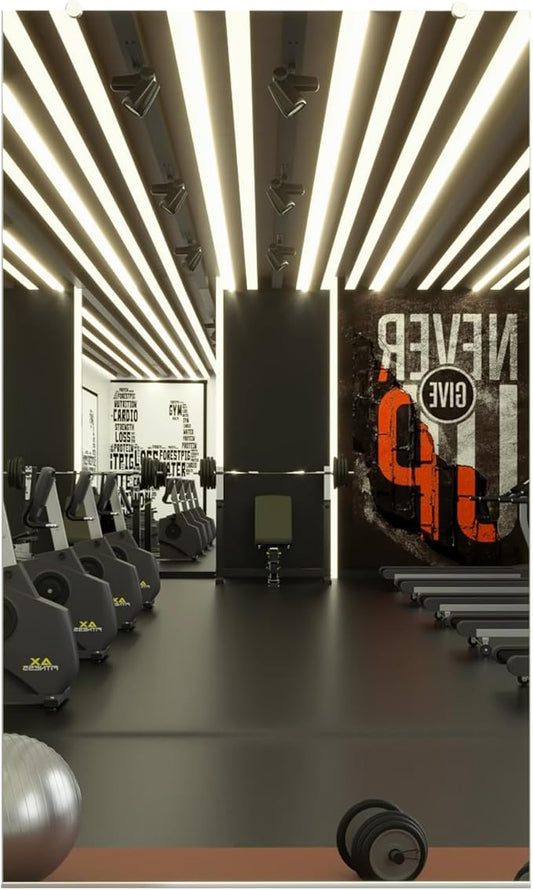 Tempered Home Gym Mirror 60"x36" - 1/4" Thick Body Large Wall Mirror Full Length for Bedroom, Garage, Bathroom - Frameless, HD Ultra Clear 60"x36"