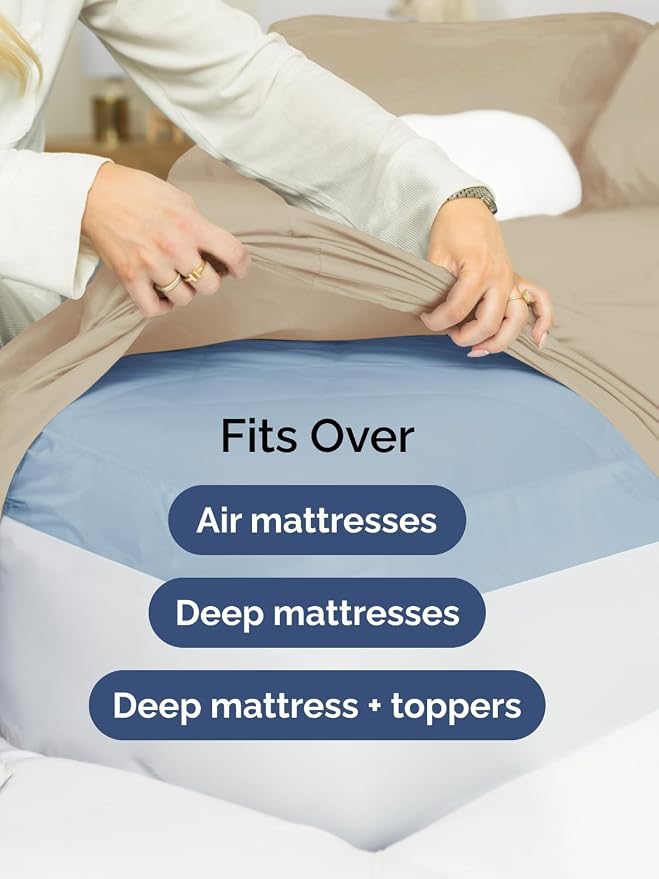 Extra Deep Twin Sheet Set - 4 Piece Breathable and Cooling Sheets - Hotel Luxury Bedding for Women, Men, Kids & Teens - Easy & Secure Fit - Soft, Wrinkle Free and Comfy - Extra Deep Pockets - Cream