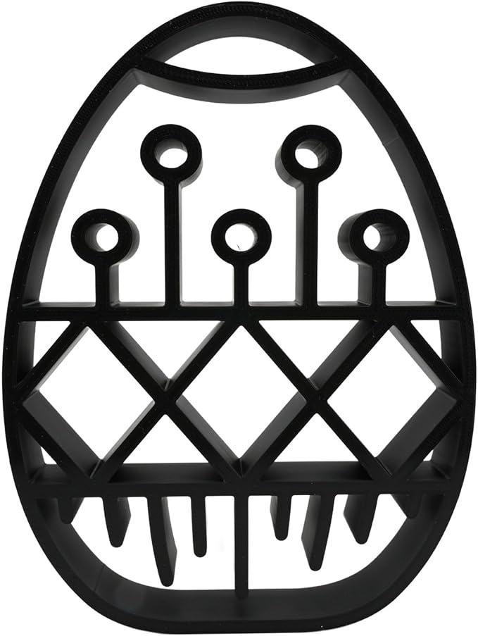 Easter Egg Sculpture – Minimalist Decorative Accent for Spring & Year-Round Home Decor | Collectible Design | Modern Holiday Display (Geometric Pattern Matte Black)