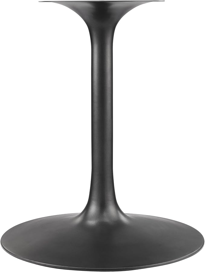 Modway Lippa 60 Inch Round Wood Dining Table with Metal Pedestal in Black Walnut - Modern Industrial Dining Table for 6 People - Solid Wood Tulip Kitchen Table