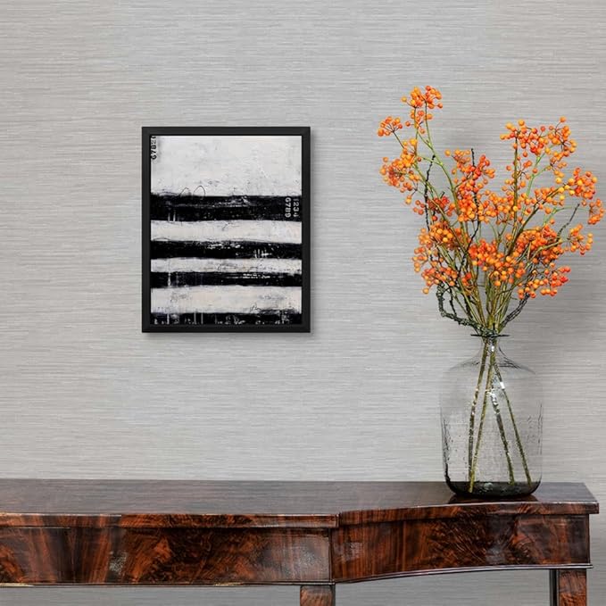 CANVAS ON DEMAND Four Roads Black Float Framed Canvas Wall Art Print by Erin Ashley, Contemporary, Abstract, Home Decor, Modern Abstract, Artwork,8" x10in