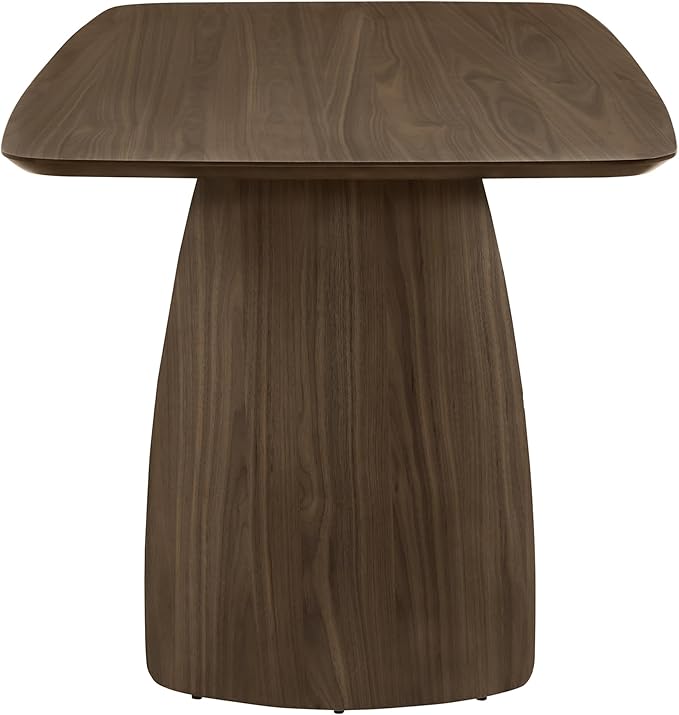 CHITA 71" Modern Dining Table for 6, Rectangle Wood Kitchen & Dining Room Table, Solid Rubberwood Frame, Bentwood Legs, Walnut Venner