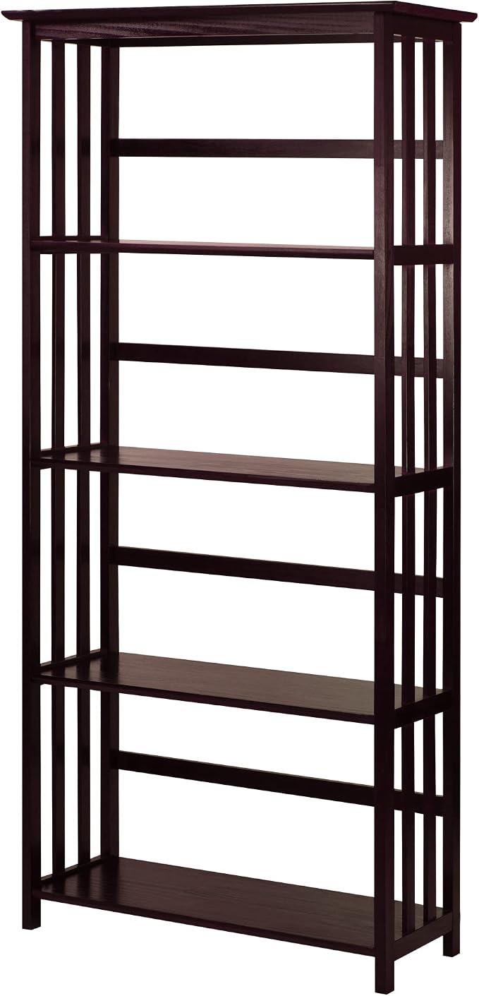 Casual Home Mission Style 5-Shelf Bookcase, Espresso