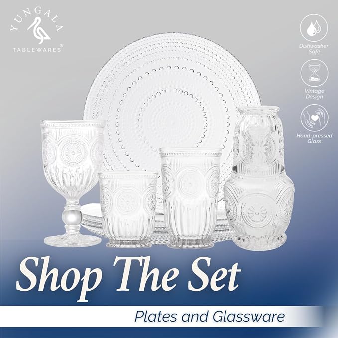 Clear Small Drinking Glasses Set of 6 Vintage Hobnail 8 oz