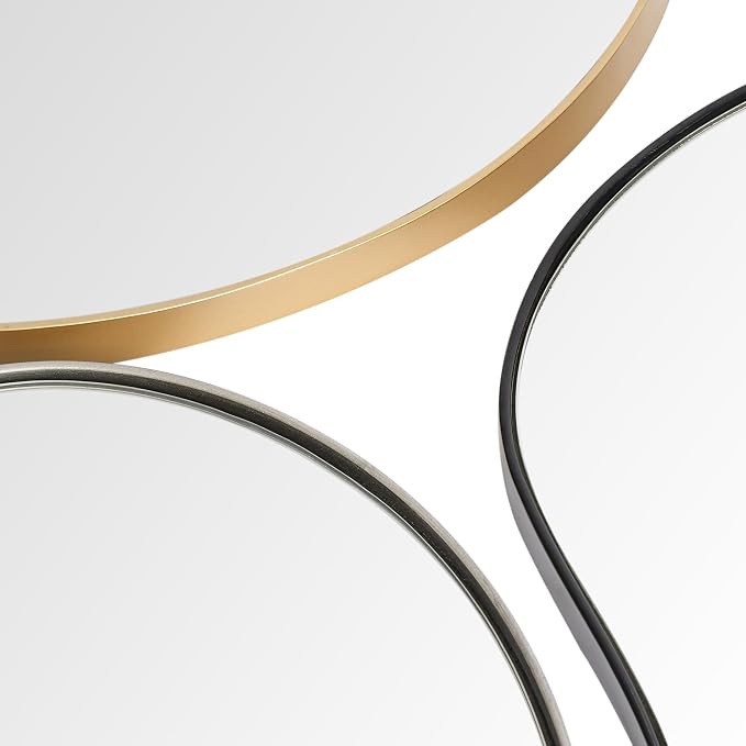SHYFOY Irregular Wall Mirror Decorative, 20"x32" Antique-Gold Mirror for Wall Decor Wavy Accent Mirrors Asymmetrical for Living Room Bathroom Bedroom Entryway, Abstract Irregular Shape Curvy Mirror