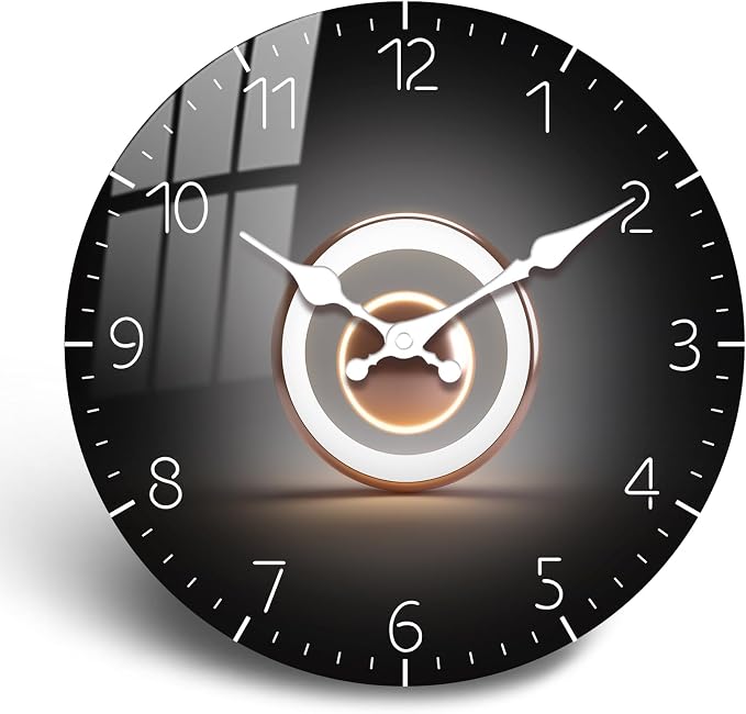 10 Inch Minimalist Black Analog Wall Clock, Silent Decorative Wall Clocks Non-Ticking Easy-to-Read, Battery Operated Wall-Clock Decor for Bedroom Living Room Kitchen