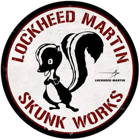 Lockheed Martin Skunk Works Round Retro Metal Sign Wall Art Decor7.98X7.98inches