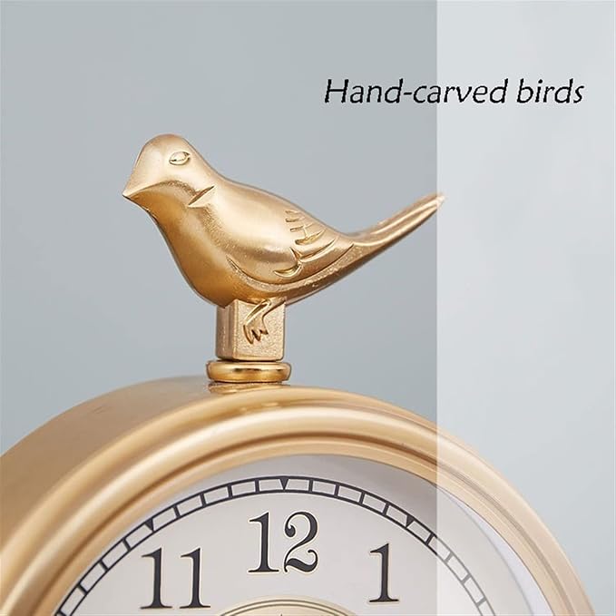 Desk Clock Metal Decorative Table Clock Desk Clock Ornaments Light Luxury Creative Clock Ceramic Body Suitable Home Bedroom Decor (Color : 1)