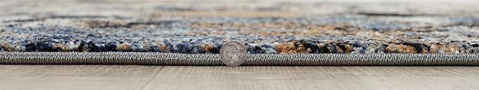 Keen Home Design Area Rugs - 5ft Round Non-Shedding, Abstract Rugs for Kitchen, Living Room, Bedroom, Dining Room, Entryway - Size: 5'3" Square, Multi