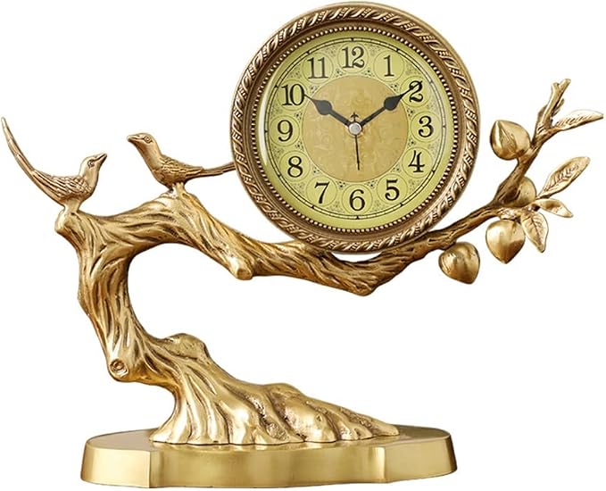 SUNESA Table Clock Brass Desk Clock Ornaments Living Room Decoration Clocks and Clocks Desktop Crafts Desk Clocks Home Desktop Antique Clocks Desk Clock