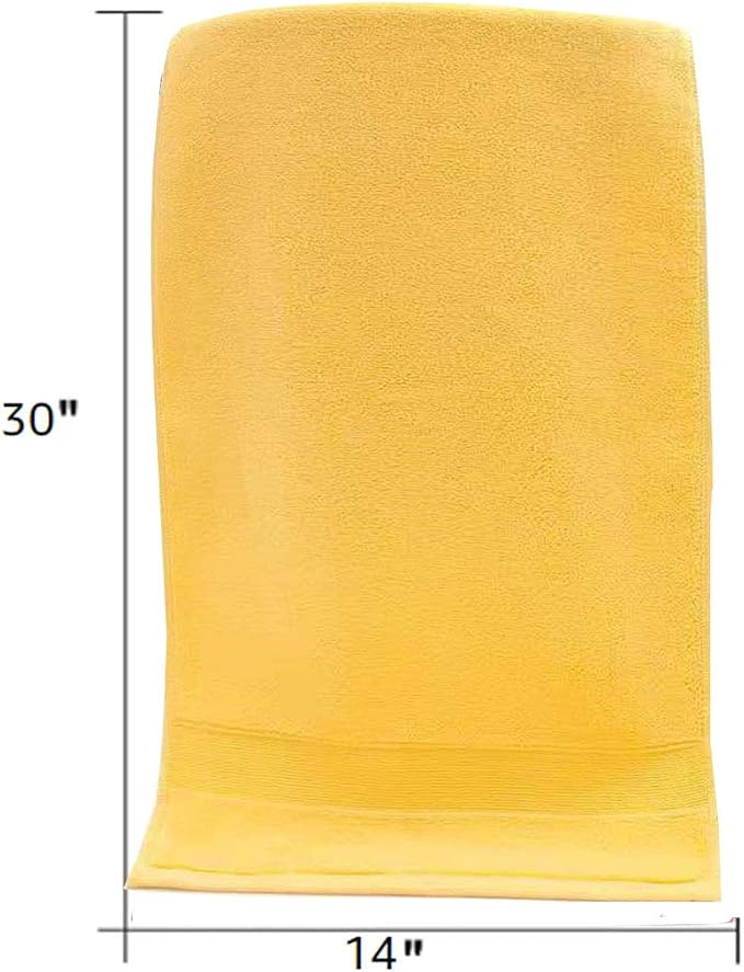 LRUUIDDE Bathroom Hand Towels 2 Set, Cotton Hand Towel for Bath, Hand, Face, Kitchen, Super Soft, Highly Absorbent, Machine Washable, Size 14" x 30" (Yellow)…