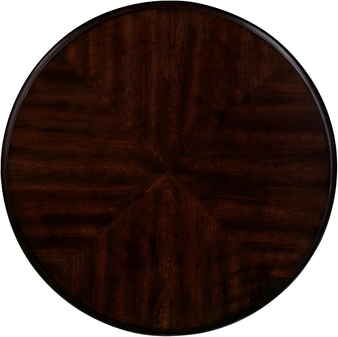22'' Round End Table Solid Wood Sofa Side Table with Storage Shelf, Living Room Corner Table Retro Accent Table with Cherry Tabletop, Easy Assemble Round Bedside Table Night Stand for Small Space