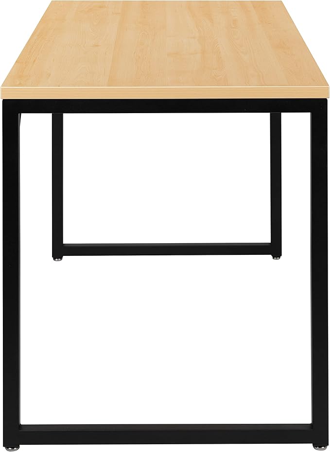 Flash Furniture Tiverton Industrial Modern Desk - Commercial Grade Office Computer Desk and Home Office Desk - 47" Long (Maple/Black)
