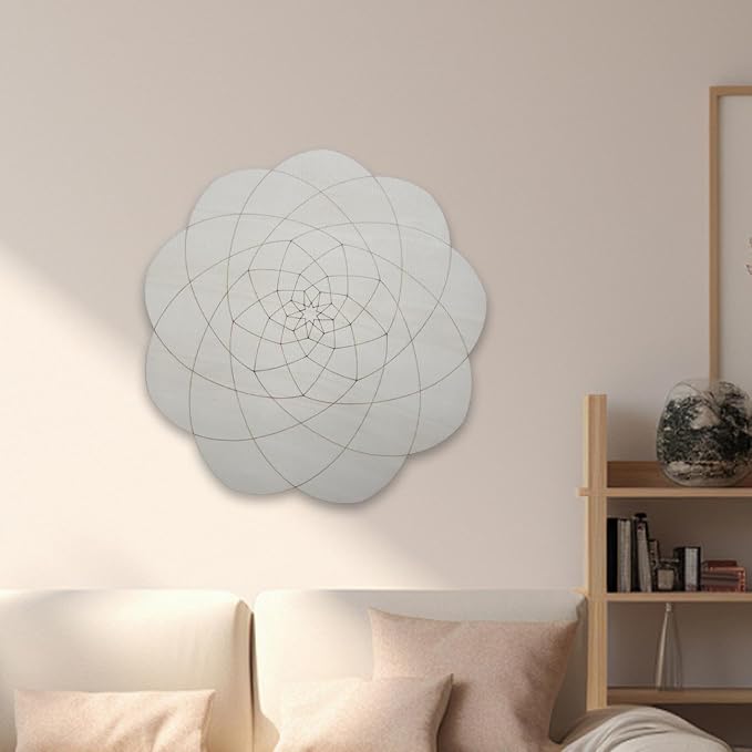 HouseVibe Geometry Wood Wall Art Ornament Bohemian Sculpture Decoration for Bathroom Bedroom Entryway Hallway Dining Room- Style C