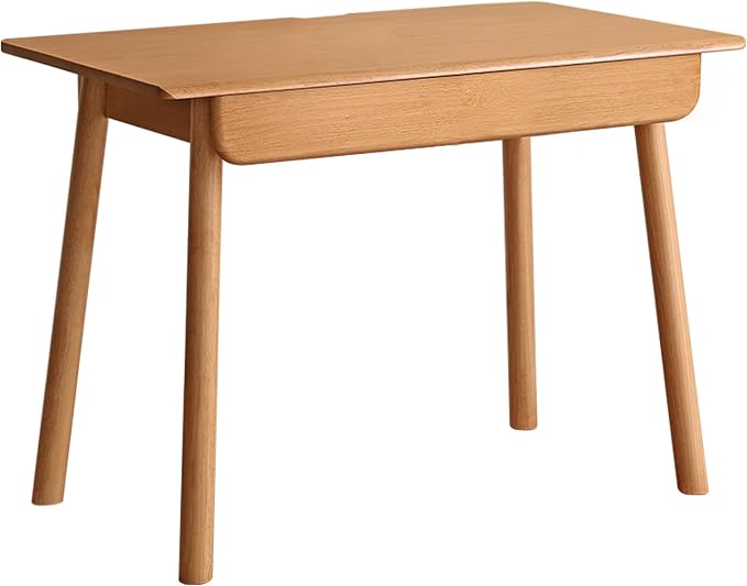 YESWOOD Solid Wood Desk, Mid Century Modern Computer Desk, Office Desk with Drawers for Home Office Study Vanity 31.49" W