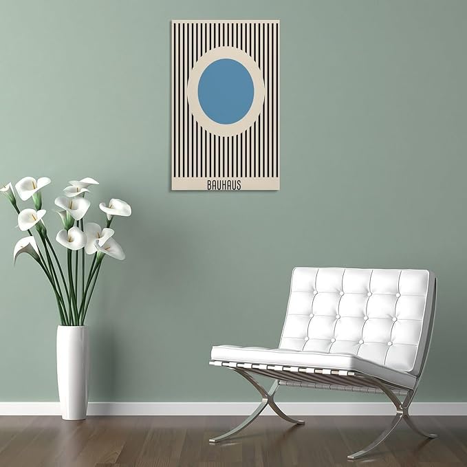 IKehu Bauhaus Exhibition Poster Mid Century Modern Bauhaus Print Minimalist Print,Room Aesthetics Poster for Room Aesthetics Canvas Wall Art Poster And Print Frame-style-26 24x36inch(60x90cm)